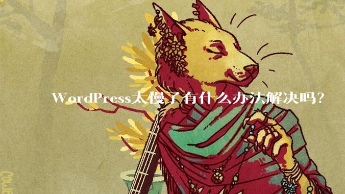 WordPress太慢了有什么办法解决吗？