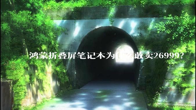鸿蒙折叠屏笔记本为什么敢卖26999？