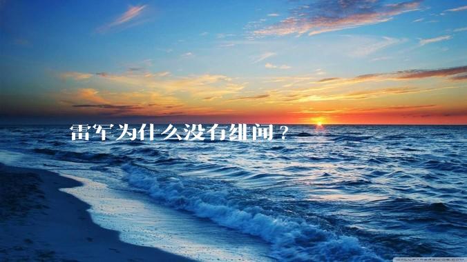 雷军为什么没有绯闻?