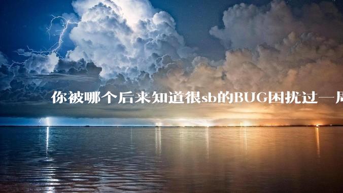 你被哪个后来知道很sb的BUG困扰过一周以上吗？